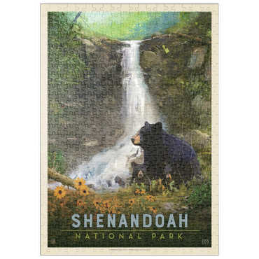 Darstellung des Puzzle Motivs puzzleplate Shenandoah National Park: Bear Family, Vintage Poster 500 Puzzle