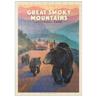 Darstellung des Puzzle Motivs puzzleplate Great Smoky Mountains National Park: Bear Jam, Vintage Poster 200 Puzzle
