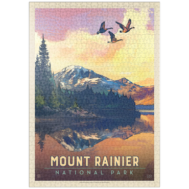 Darstellung des Puzzle Motivs puzzleplate Mount Rainier National Park: Daybreak, Vintage Poster 1000 Puzzle