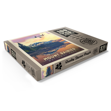 Darstellung des Puzzle Motivs Mount Rainier National Park: Daybreak, Vintage Poster 100 Puzzle Schachtel Ansicht1