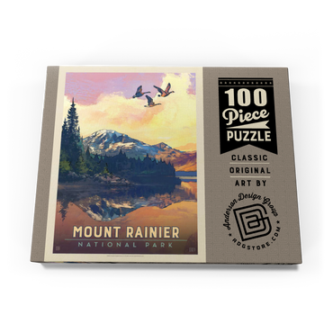 Darstellung des Puzzle Motivs Mount Rainier National Park: Daybreak, Vintage Poster 100 Puzzle Schachtel Ansicht3