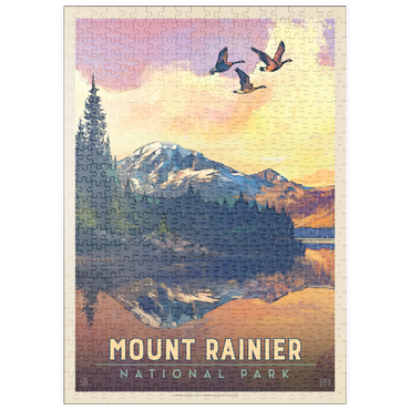 Darstellung des Puzzle Motivs puzzleplate Mount Rainier National Park: Daybreak, Vintage Poster 500 Puzzle