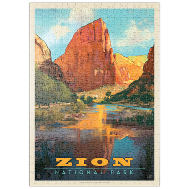 Darstellung des Puzzle Motivs puzzleplate Zion National Park: Virgin River Valley, Vintage Poster 500 Puzzle