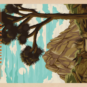 Darstellung des Puzzle Motivs Joshua Tree National Park - Where Trees Thrive in the Desert, Vintage Travel Poster 100 Puzzle 3D Modell