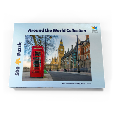 Darstellung des Puzzle Motivs Rote Telefonzelle mit Big Ben in London 500 Puzzle Schachtel Ansicht3