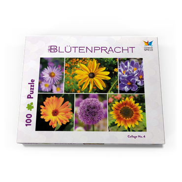 Darstellung des Puzzle Motivs Bunte Blumen-Collage Nr. 4 im Frühling und Sommer 100 Puzzle Schachtel Ansicht3