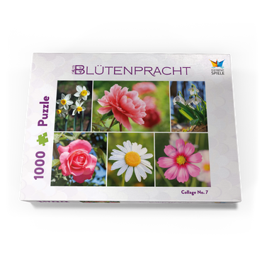 Darstellung des Puzzle Motivs Bunte Blumen-Collage Nr. 7 im Frühling und Sommer 1000 Puzzle Schachtel Ansicht3
