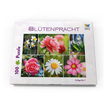 Darstellung des Puzzle Motivs Bunte Blumen-Collage Nr. 7 im Frühling und Sommer 100 Puzzle Schachtel Ansicht3