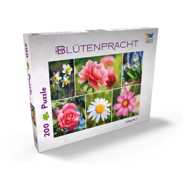 Darstellung des Puzzle Motivs Bunte Blumen-Collage Nr. 7 im Frühling und Sommer 200 Puzzle Schachtel Ansicht2