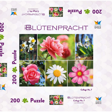 Darstellung des Puzzle Motivs Bunte Blumen-Collage Nr. 7 im Frühling und Sommer 200 Puzzle Schachtel 3D Modell