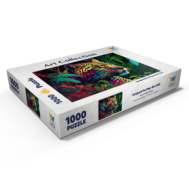 Darstellung des Puzzle Motivs Leopard im Pop-Art-Stil 1000 Puzzle Schachtel Ansicht1