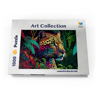 Darstellung des Puzzle Motivs Leopard im Pop-Art-Stil 1000 Puzzle Schachtel Ansicht3