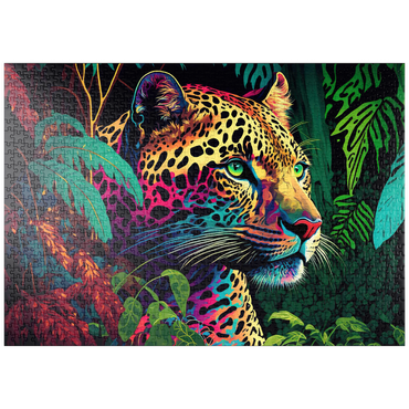 Darstellung des Puzzle Motivs puzzleplate Leopard im Pop-Art-Stil 1000 Puzzle