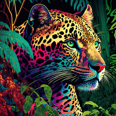 Darstellung des Puzzle Motivs Leopard im Pop-Art-Stil 1000 Puzzle 3D Modell