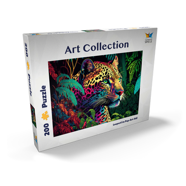 Darstellung des Puzzle Motivs Leopard im Pop-Art-Stil 200 Puzzle Schachtel Ansicht2