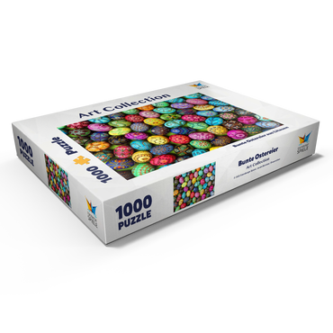 Darstellung des Puzzle Motivs Bunte bemalte Ostereier aus Litauen 1000 Puzzle Schachtel Ansicht1