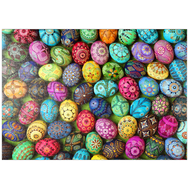 Darstellung des Puzzle Motivs puzzleplate Bunte bemalte Ostereier aus Litauen 1000 Puzzle