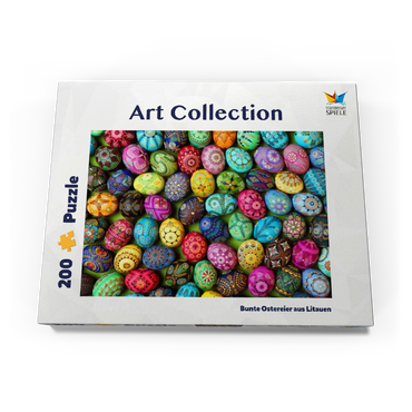 Darstellung des Puzzle Motivs Bunte bemalte Ostereier aus Litauen 200 Puzzle Schachtel Ansicht3