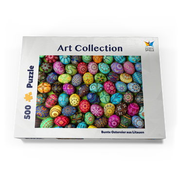 Darstellung des Puzzle Motivs Bunte bemalte Ostereier aus Litauen 500 Puzzle Schachtel Ansicht3