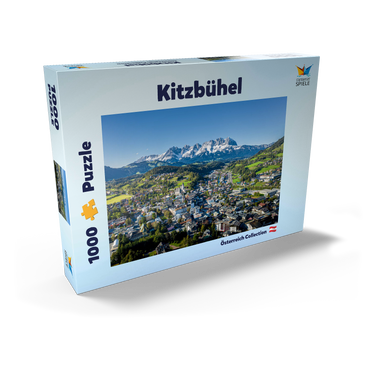 Darstellung des Puzzle Motivs Panorama-Blick auf Kitzbühel in Tirol, Österreich 1000 Puzzle Schachtel Ansicht2