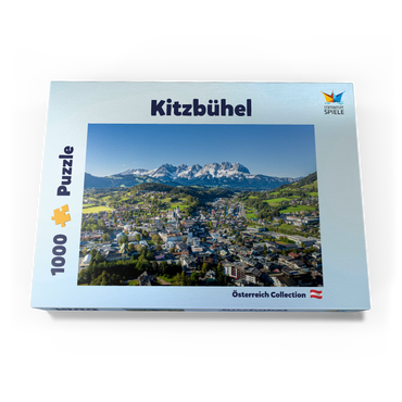 Darstellung des Puzzle Motivs Panorama-Blick auf Kitzbühel in Tirol, Österreich 1000 Puzzle Schachtel Ansicht3