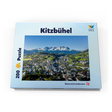 Darstellung des Puzzle Motivs Panorama-Blick auf Kitzbühel in Tirol, Österreich 200 Puzzle Schachtel Ansicht3