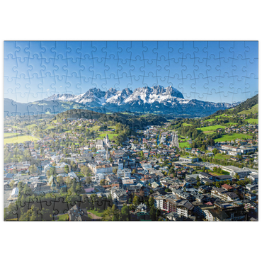 Darstellung des Puzzle Motivs puzzleplate Panorama-Blick auf Kitzbühel in Tirol, Österreich 200 Puzzle