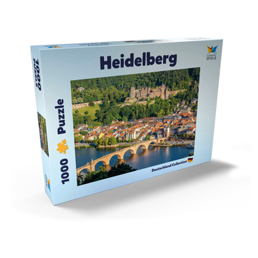 Darstellung des Puzzle Motivs Blick auf Heidelberg - Altstadt, Alte Brücke und Schloss 1000 Puzzle Schachtel Ansicht2