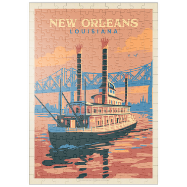 Darstellung des Puzzle Motivs puzzleplate New Orleans: Sunset River Cruise, Vintage Poster 200 Puzzle