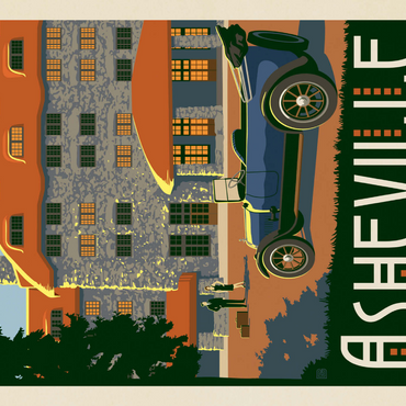 Darstellung des Puzzle Motivs Asheville, North Carolina, Vintage Poster 1000 Puzzle 3D Modell