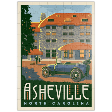 Darstellung des Puzzle Motivs puzzleplate Asheville, North Carolina, Vintage Poster 100 Puzzle