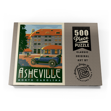 Darstellung des Puzzle Motivs Asheville, North Carolina, Vintage Poster 500 Puzzle Schachtel Ansicht3