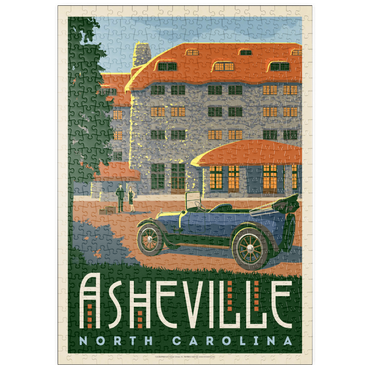 Darstellung des Puzzle Motivs puzzleplate Asheville, North Carolina, Vintage Poster 500 Puzzle