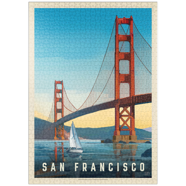 Darstellung des Puzzle Motivs puzzleplate San Francisco: Under The Golden Gate, Vintage Poster 1000 Puzzle