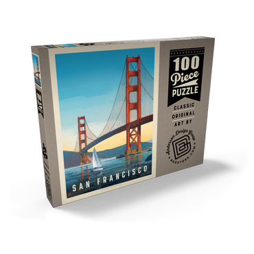 Darstellung des Puzzle Motivs San Francisco: Under The Golden Gate, Vintage Poster 100 Puzzle Schachtel Ansicht2