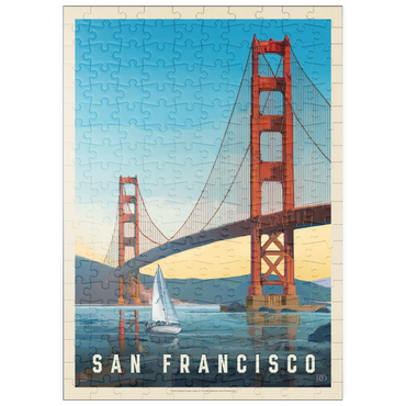 Darstellung des Puzzle Motivs puzzleplate San Francisco: Under The Golden Gate, Vintage Poster 200 Puzzle