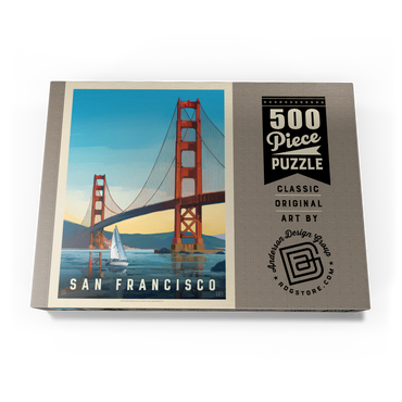Darstellung des Puzzle Motivs San Francisco: Under The Golden Gate, Vintage Poster 500 Puzzle Schachtel Ansicht3