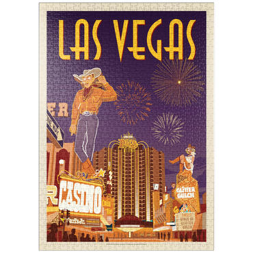Darstellung des Puzzle Motivs puzzleplate Las Vegas: Viva Vintage Vegas, Vintage Poster 1000 Puzzle
