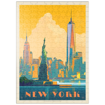 Darstellung des Puzzle Motivs puzzleplate New York City: Skyline Glow, Vintage Poster 200 Puzzle
