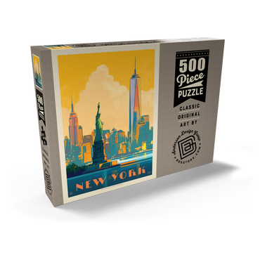 Darstellung des Puzzle Motivs New York City: Skyline Glow, Vintage Poster 500 Puzzle Schachtel Ansicht2