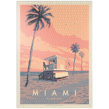 Darstellung des Puzzle Motivs puzzleplate Miami, FL: Lifeguard Tower, Vintage Poster 1000 Puzzle