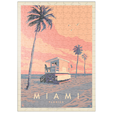 Darstellung des Puzzle Motivs puzzleplate Miami, FL: Lifeguard Tower, Vintage Poster 200 Puzzle