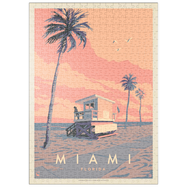 Darstellung des Puzzle Motivs puzzleplate Miami, FL: Lifeguard Tower, Vintage Poster 500 Puzzle