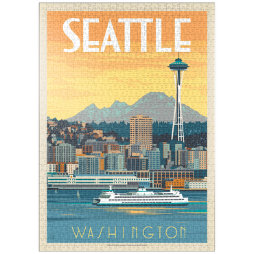 Darstellung des Puzzle Motivs puzzleplate Seattle, WA: Ferry, Vintage Poster 1000 Puzzle