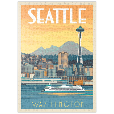 Darstellung des Puzzle Motivs puzzleplate Seattle, WA: Ferry, Vintage Poster 500 Puzzle