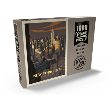 Darstellung des Puzzle Motivs New York City: Eagle's View, Vintage Poster 1000 Puzzle Schachtel Ansicht2