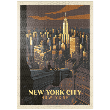 Darstellung des Puzzle Motivs puzzleplate New York City: Eagle's View, Vintage Poster 1000 Puzzle
