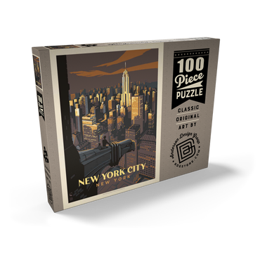 Darstellung des Puzzle Motivs New York City: Eagle's View, Vintage Poster 100 Puzzle Schachtel Ansicht2