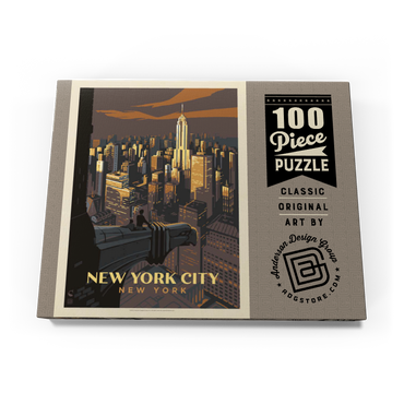 Darstellung des Puzzle Motivs New York City: Eagle's View, Vintage Poster 100 Puzzle Schachtel Ansicht3