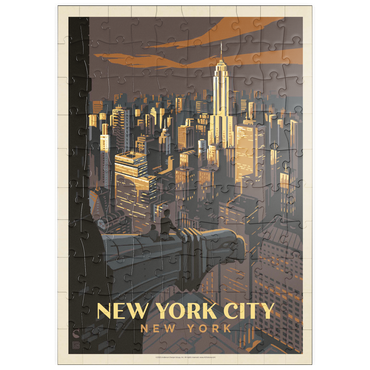 Darstellung des Puzzle Motivs puzzleplate New York City: Eagle's View, Vintage Poster 100 Puzzle